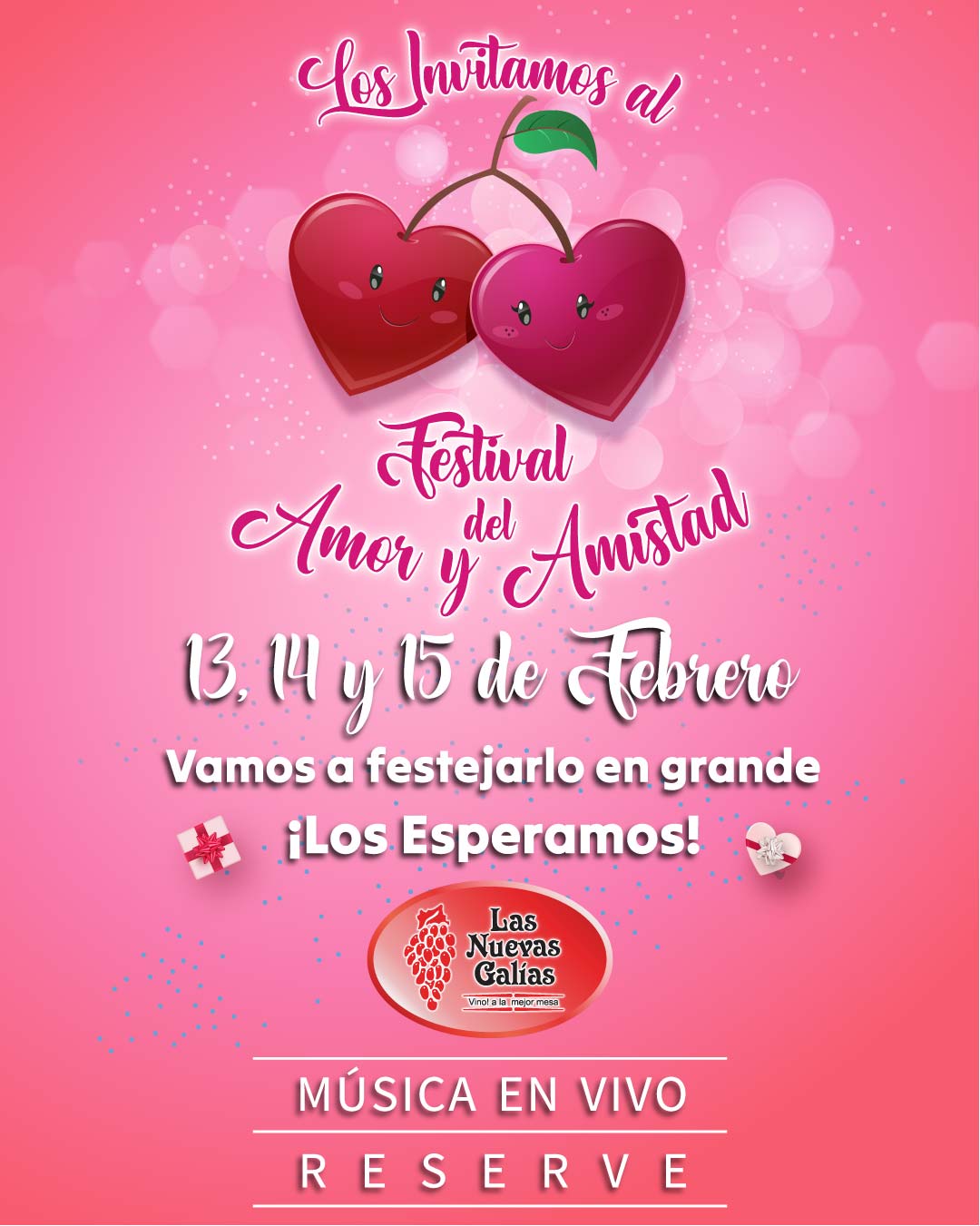 Los esperamos para celebrar el Día del Amor y Amistad